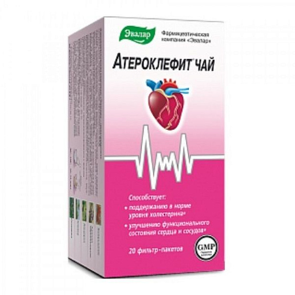 Чай Атероклефит способствует улучшению функционального состояния сердца и сосудов 2 г, 20 шт