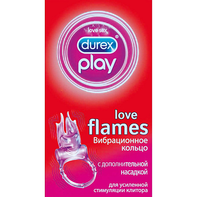 Вибрационное кольцо с дополнительной насадкой play love flames Durex