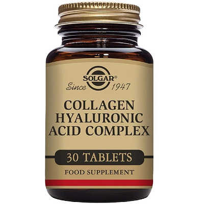 Комплекс коллагена и гиалуроновой кислоты Solgar, 30 таблеток