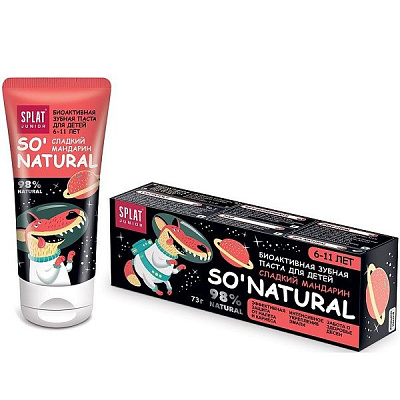 Детская зубная паста Splat Junior Сладкий мандарин от 6 до 11 лет, 55 мл