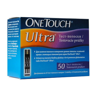 Тест-полоски ultra One Touch, 50 шт