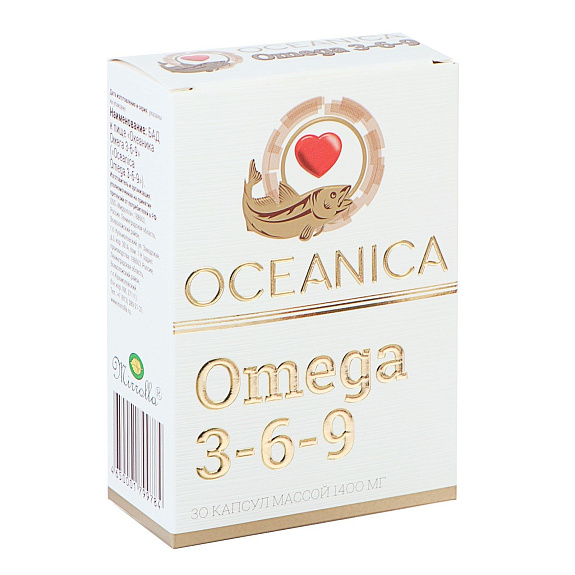 Oceanica Omega 3-6-9 Мирролла 1400 мг, 30 капсул