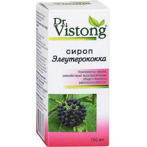 Сироп Элеутерококка Dr.Vistong для восстановления общего тонуса и работоспособности, 150 мл
