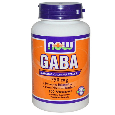 Gaba гамк аминомасляная кислота Now Foods, 750 мг, 100 капсул