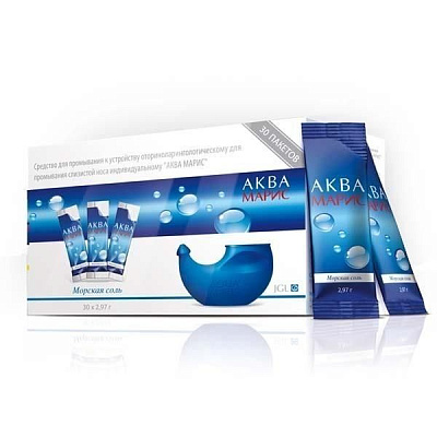 Морская соль для промывания носа Аква Марис к устройству Лейка 2,97 г, 30 саше