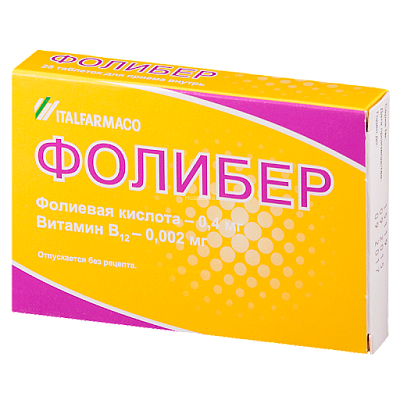 Фолибер - комплекс витаминов группы В, 28 таблеток