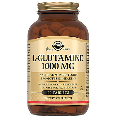 L-глутамин натуральная аминокислота Solgar, 1000 мг, 60 таблеток
