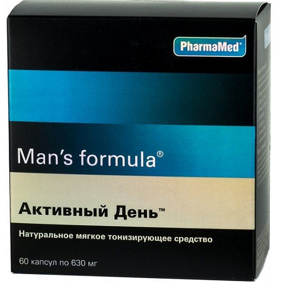Man`s Formula Активный день Натуральное мягкое тонизирующее средство 630 мг, 60 шт