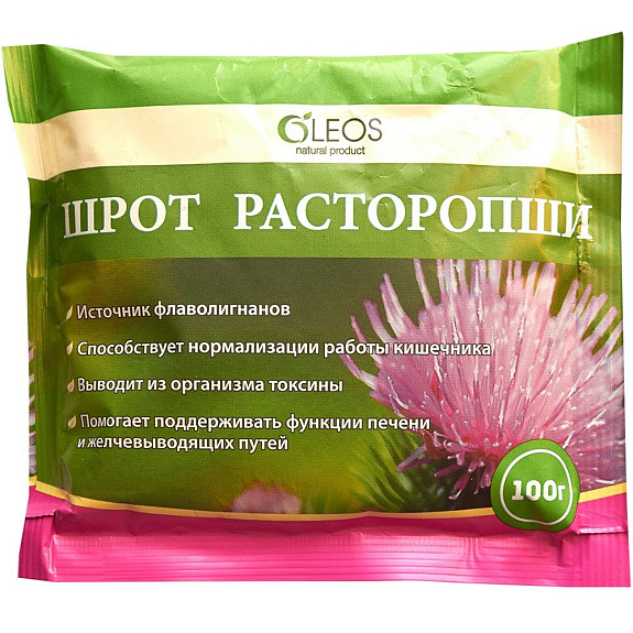 Шрот расторопши для здоровья кишечника и печени Oleos, 100 г