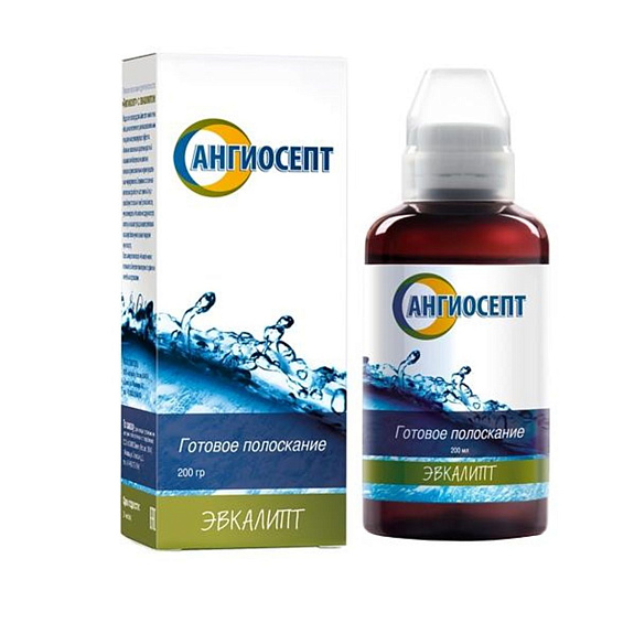Ополаскиватель для полости рта с эвкалиптом Ангиосепт, 200 мл