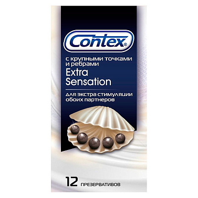 Презервативы Extra Sensation с крупными точками и ребрами Contex, 12 шт