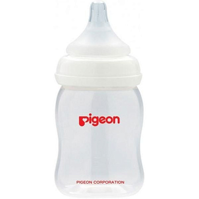 Бутылочка для кормления Peristaltic Plus с широким горлом с силиконовой соской Pigeon, 160 мл