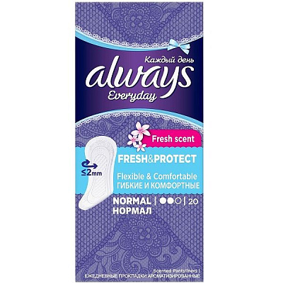 Ежедневные гигиенические ароматизированные прокладки Always Fresh & Protect Normal, 20 шт
