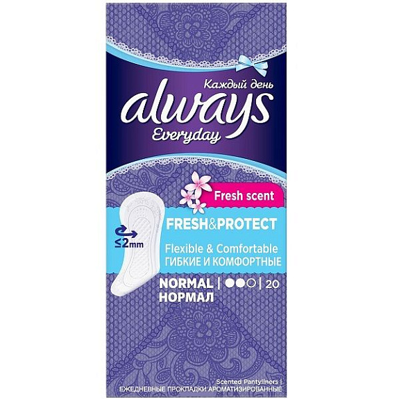 Ежедневные гигиенические ароматизированные прокладки Always Fresh & Protect Normal, 20 шт
