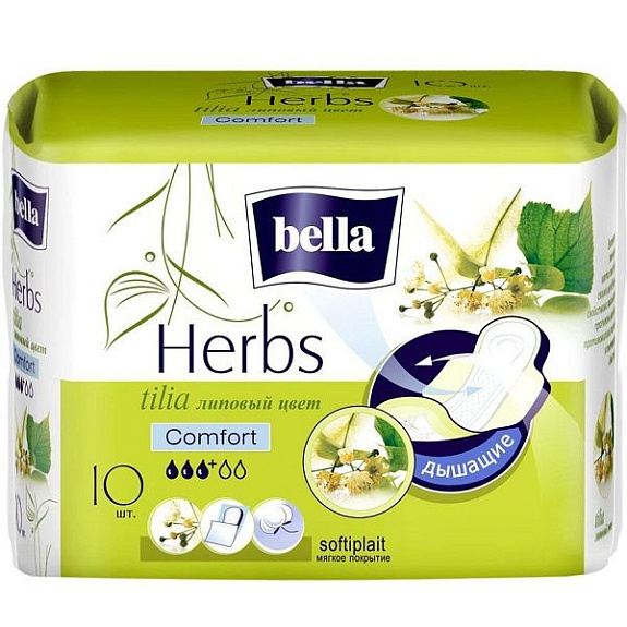 Женские гигиенические прокладки Bella Comfort Herbs tilia Липовый цвет, 10 шт