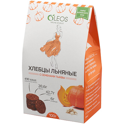 Хлебцы льняные с семенами тыквы Oleos, 100 г