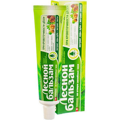 Зубная паста Лесной бальзам на отваре трав с экстрактами коры дуба и пихты, 75 мл