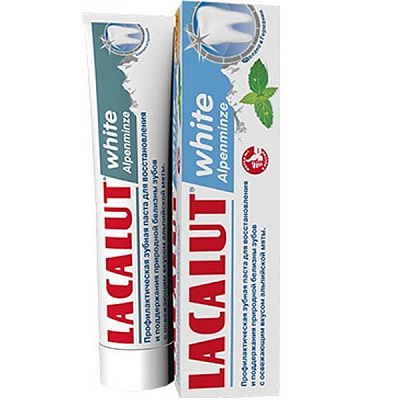 Зубная паста для восстановления и поддержания белизны зубов Lacalut Alpenminze, 75 мл