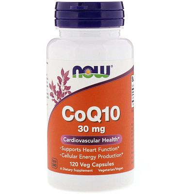 Кофермент Q10 CoQ10 Now Foods 30 мг, 120 вегетарианских капсул