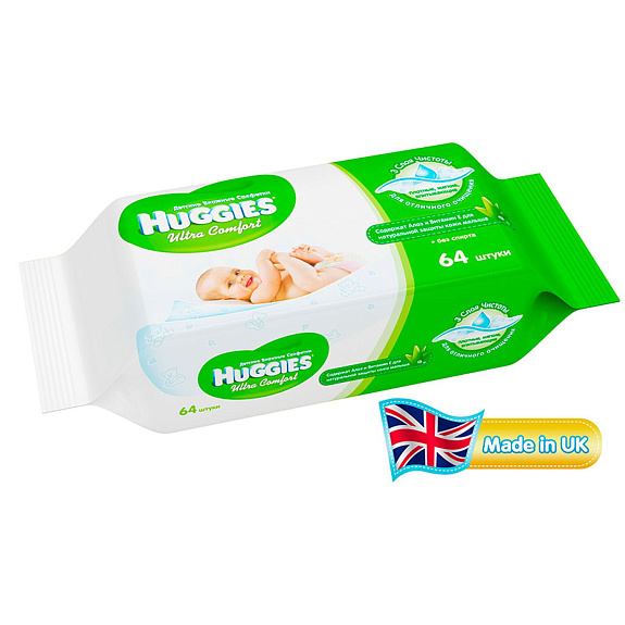 Влажные салфетки для детей Ultra Comfort Huggies, 64 шт