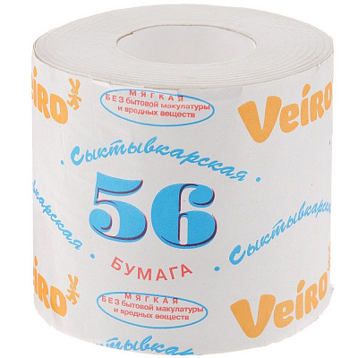 Туалетная бумага однослойная с перфорацией Veiro Сыктывкарская