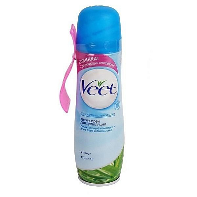 Крем-спрей для депиляции для чувствительной кожи Veet, 150 мл