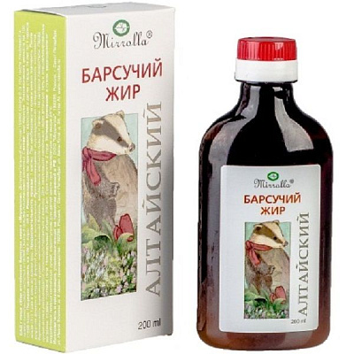 Барсучий жир алтайский Мирролла с противовоспалительным и иммуновосстанавливающим действием, 100 мл