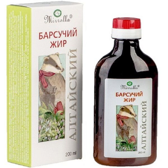 Барсучий жир алтайский Мирролла с противовоспалительным и иммуновосстанавливающим действием, 100 мл