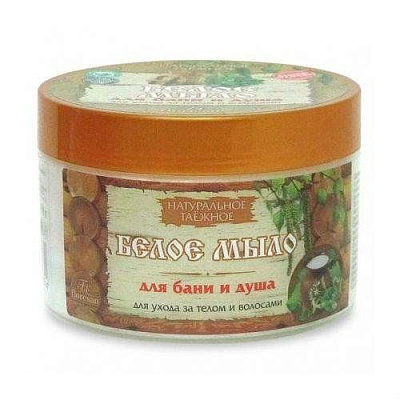 Мыло натуральное белое таежное для бани и душа для ухода за телом и волосами Floresan, 450 мл