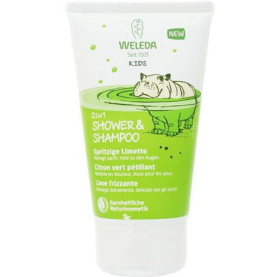 Детский шампунь-гель Weleda для волос и тела 2 в 1 с ароматом лайма, 150 мл
