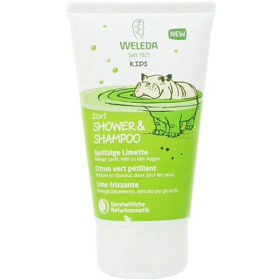 Детский шампунь-гель Weleda для волос и тела 2 в 1 с ароматом лайма, 150 мл