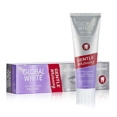 Отбеливающая зубная паста для чувствительных зубов Global White, 100 мл