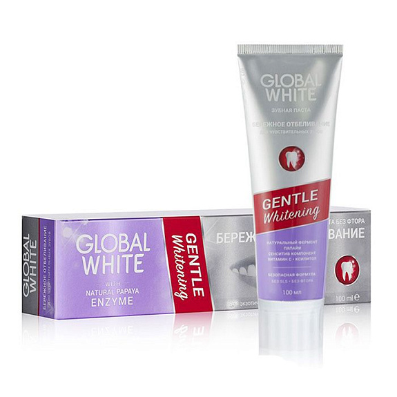 Отбеливающая зубная паста для чувствительных зубов Global White, 100 мл