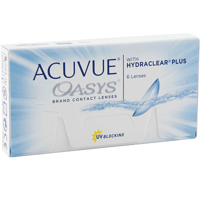 Контактные двухнедельные линзы Acuvue Oasys with hydraclear plus bc-8,4 -1,25, 6 шт