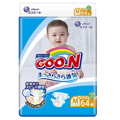 Подгузники Goon M 6-11 кг, 64 шт