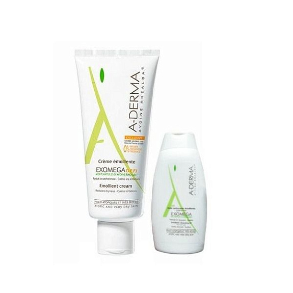 Набор A-Derma Exomega D.E.F.I. Крем смягчающий 50 мл + Exomega Масло смягчающее очищающее 50 мл