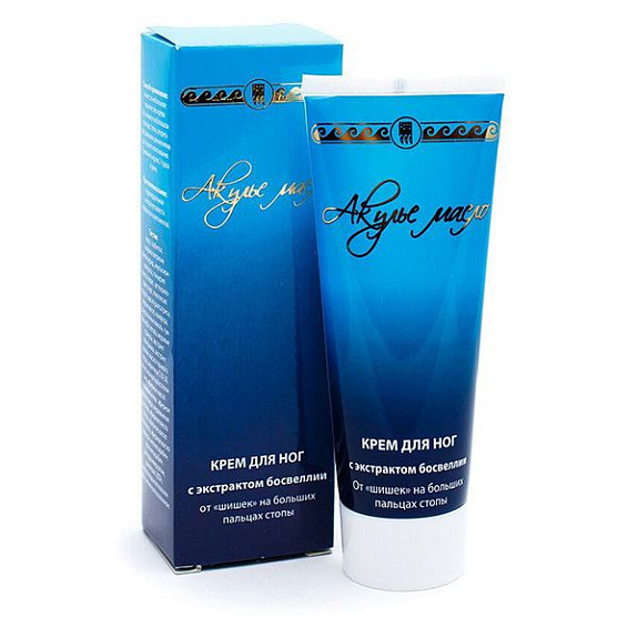 Крем для ног с экстрактом босвеллии для борьбы с «шишками» на пальцах ног Акулье масло, 75 мл
