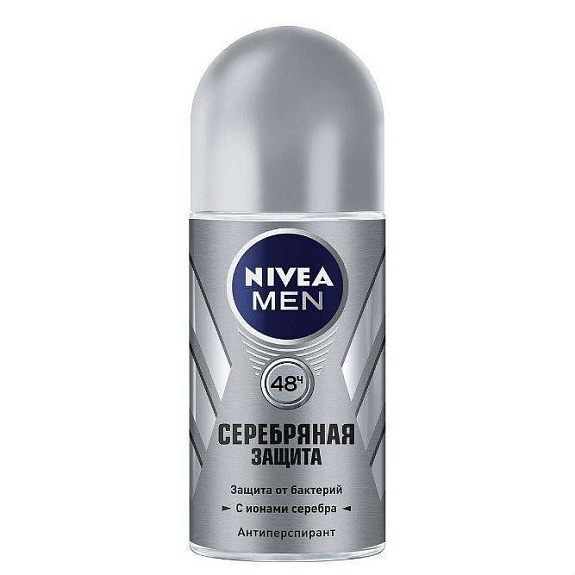 Дезодорант-антиперспирант шариковый серебряная защита Nivea Men, 50 мл