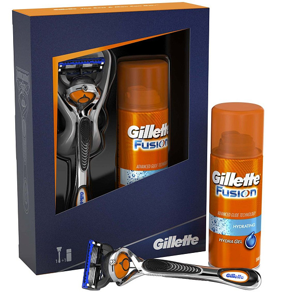 Набор для бритья Gillette Fusion ProGlide (гель для бритья, 75 мл + станок + кассета)
