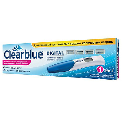 Тест для определения беременности цифровой с индикатором срока беременности Clearblue, 1 шт