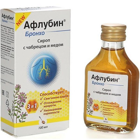 Сироп от кашля Афлубин Бронхо с чабрецом и медом, 100 мл