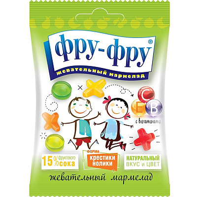 Жевательный мармелад Фру-Фру крестики-нолики, 30 г