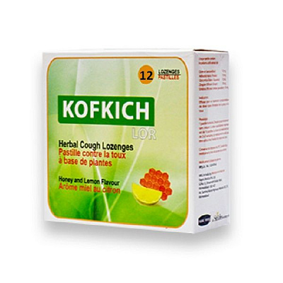 Растительные пастилки от кашля Кофкич Лор лимонно-медовые, 12 шт