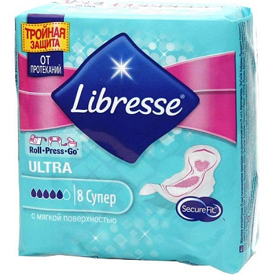Гигиенические прокладки Libresse Ultra Super с мягкой поверхностью, 8 шт