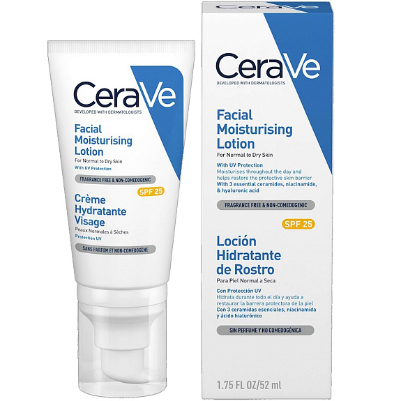 Увлажняющий лосьон для нормальной и сухой кожи лица CeraVe Facial Moisturizing Lotion SPF25, 52 мл