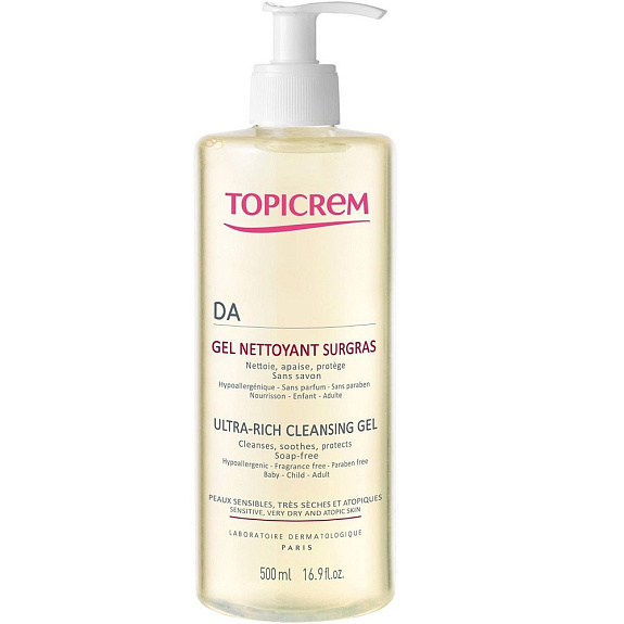Гель ультра Риш очищающий AD для очень сухой и атопичной кожи Topicrem, 500 мл