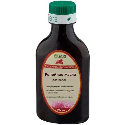 Репейное масло для волос с экстрактом красного перца Oleos, 100 мл
