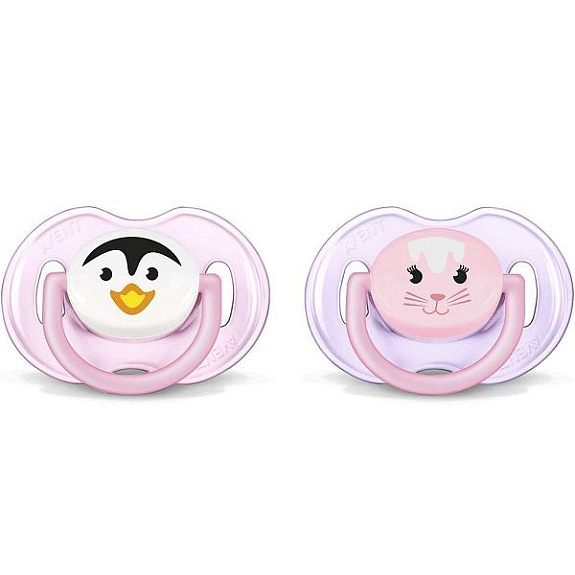 Силиконовая пустышка Avent Classic SCF182/13 для девочек 0-6 месяцев, 2 шт