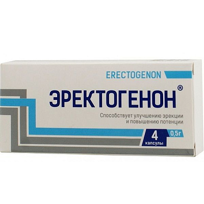 Средство для улучшения эрекции и повышения потенции Эректогенон 0,5 г, 4 капсулы