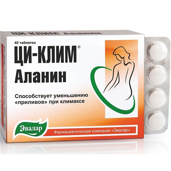 Ци-Клим Аланин для устранения приливов в климактерический период, 40 таблеток